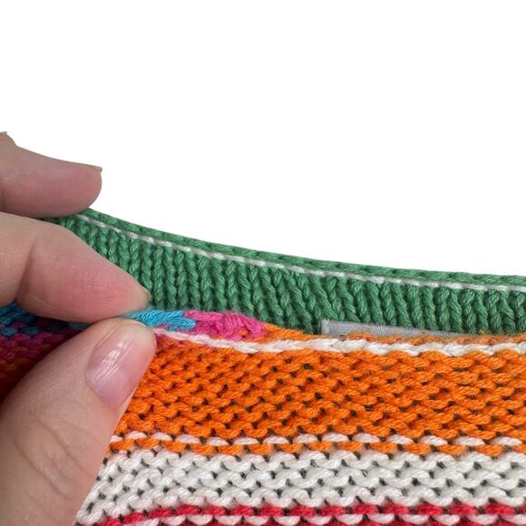 Zaket & Plover 100% Cotton Multicolor Striped Knit Sweater Colorful Small - Picture 5 of 14